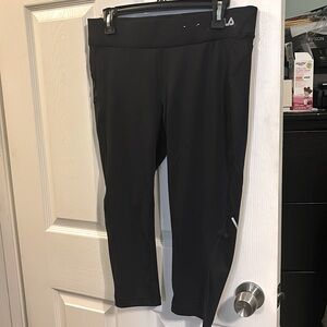 Black Fila Performance Running Exercise Pants
